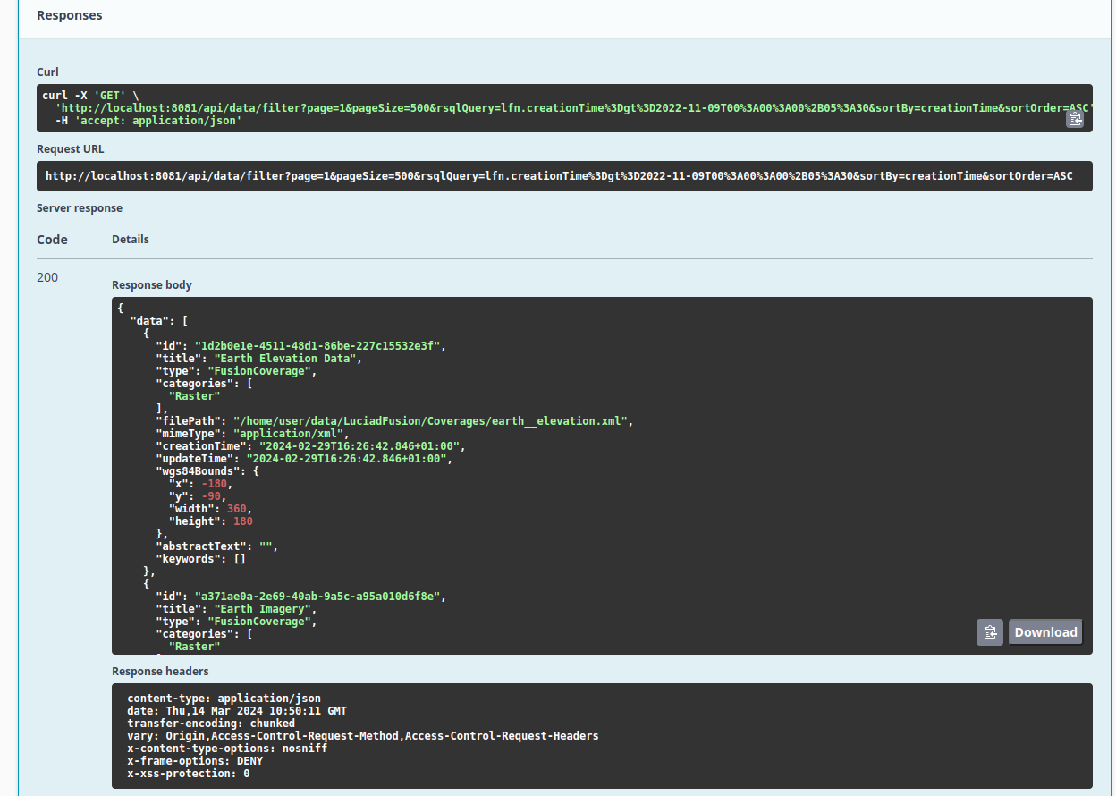 rest filter api response