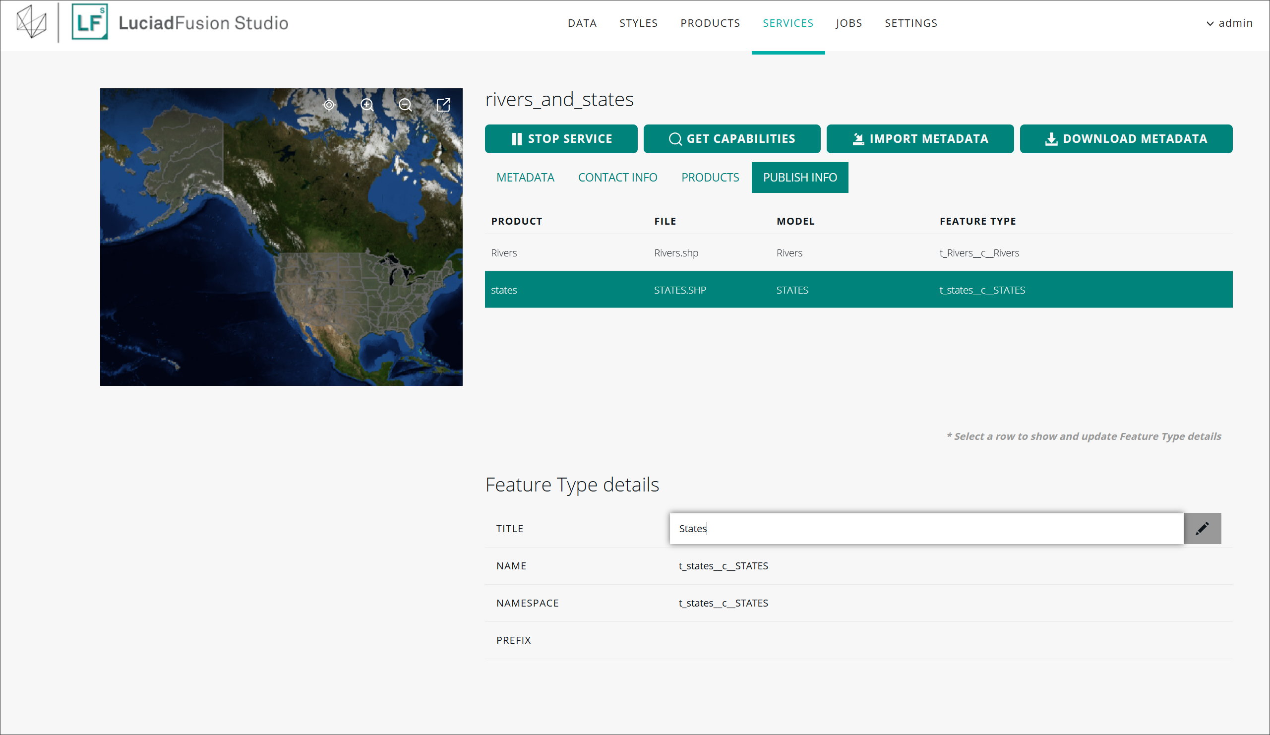 Changing publish info