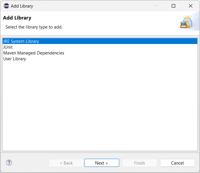 selectlibrarytypejre
