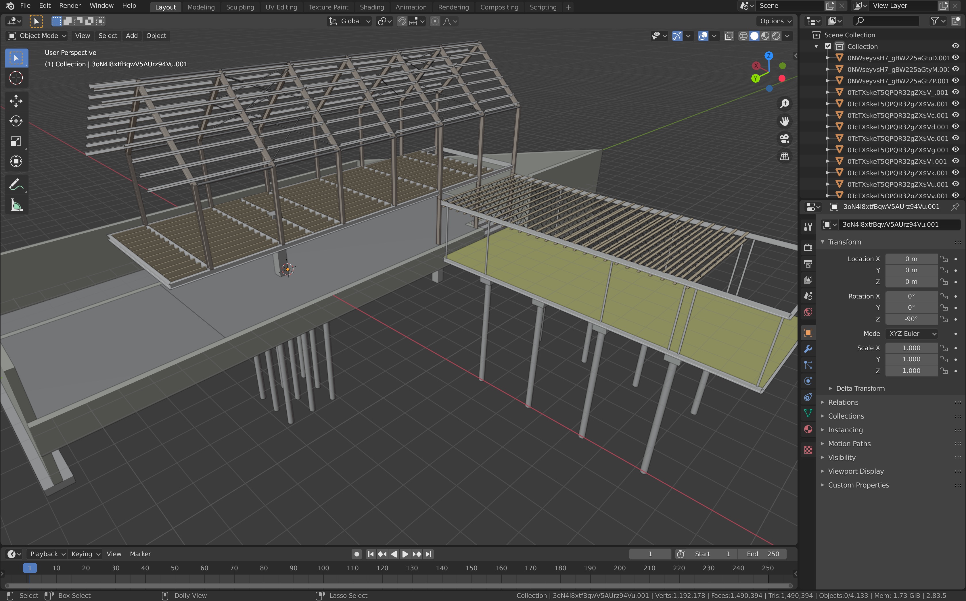 A default project in Blender