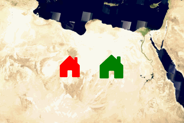 Pixel sized (red) vs world sized (green) icons